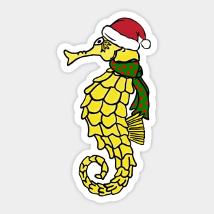 Christmas Seahorse Sticker